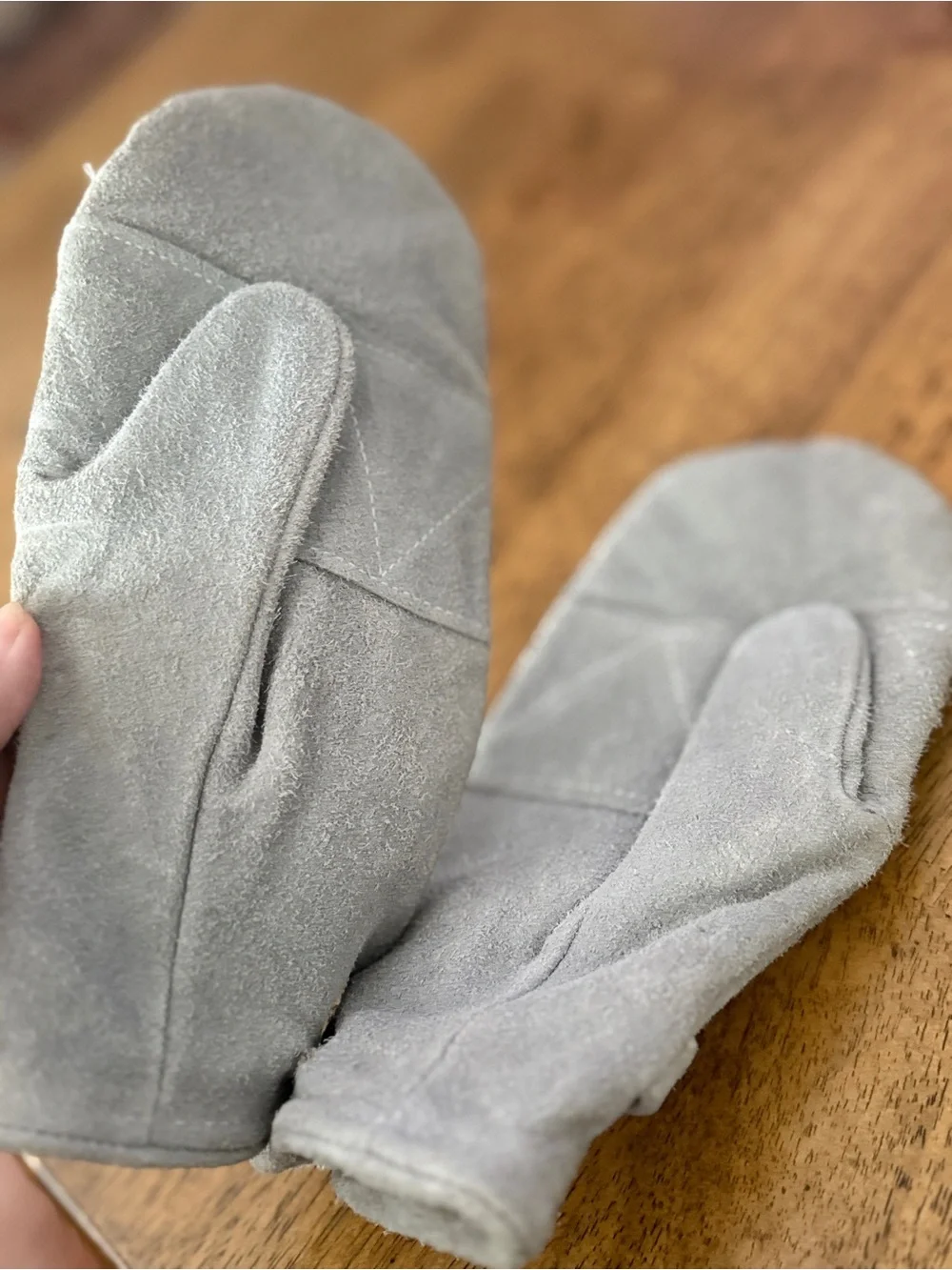 Vtg Alaska Sleeping Bag Co Deerskin Leather mittens fleece lined Ladies Large